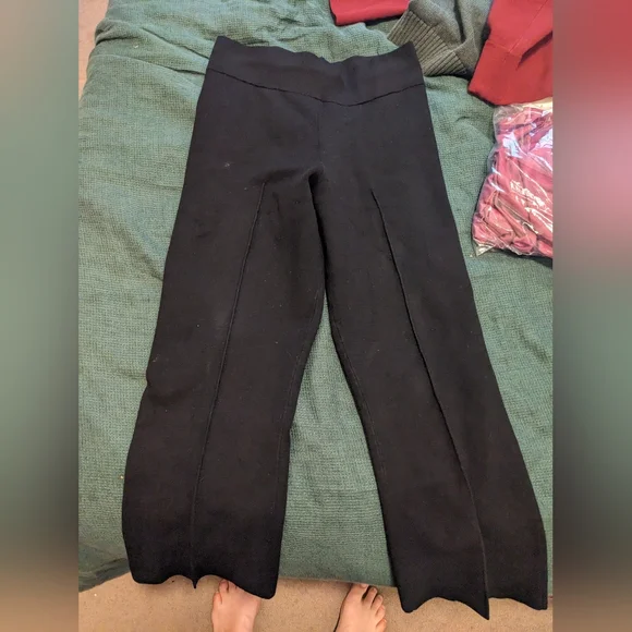 J. Crew Delaney Kick Flare Pintuck Front Knit Sweater Pants - Picture 2 of 4